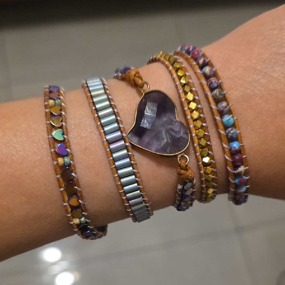 Cape Diablo Amethyst Heart Multi-Layer Bracelet